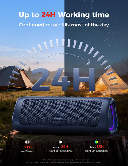 Bluetooth Speaker, 20W HD Sound, Portable Wireless, IPX5 Waterproof, Up to 24H Playtime, TWS Pairing, for Home/Party/Outdoor/Camping/Beach Essentials, Electronic Gadgets, Birthday Gift (Black)