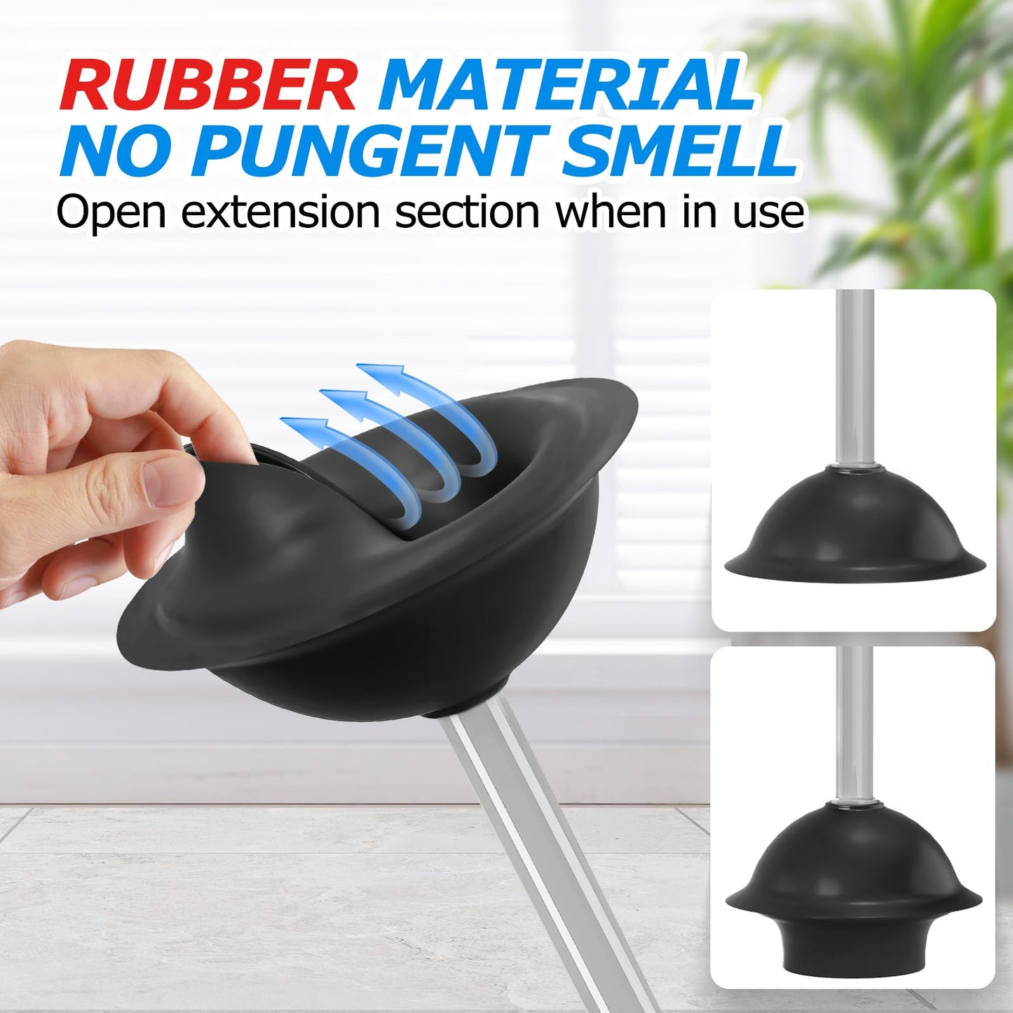 FORASTO 2in1 Toilet Brush and Plunger Set - Bathroom Bowl Holder Combo | 21" Extended, Apartment Must Haves, Accessories Decor, Essentials, New Home Storage, Scrubbing Tools, Washing Supplies, Black