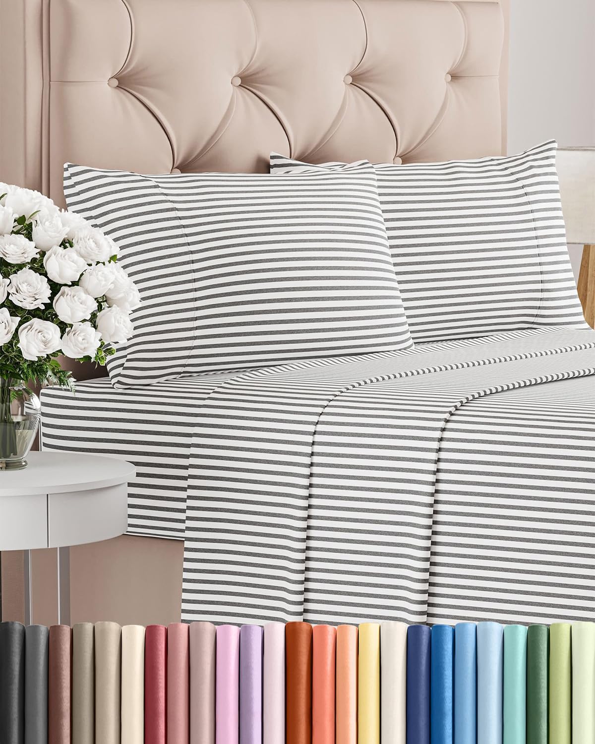 Twin XL 3 Piece Sheet Set - College Dorm Room Essentials - White | Deep Pocket Bed Sheets for Women, Men, Teens & Students, Soft, Cooling, Breathable & Wrinkle Free, Oeko-Tex Bed Sheet Set