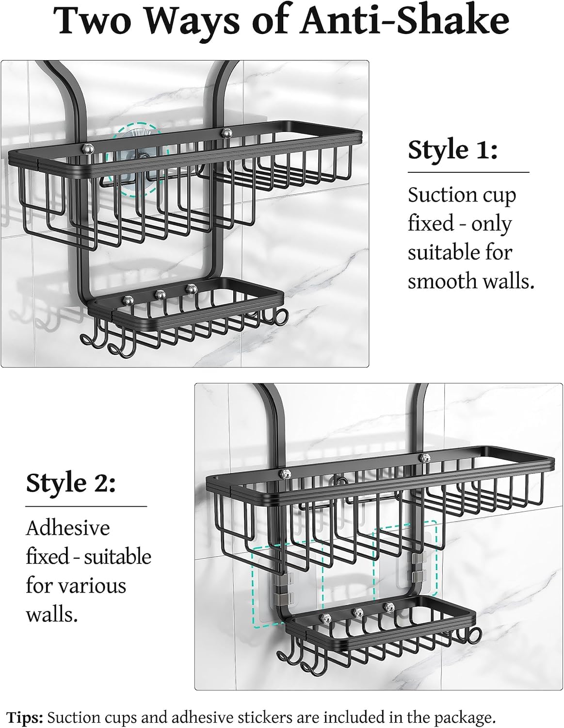 Never Rust Shower Caddy Hanging, Aluminum Shower Racks for Inside Shower, 3-Tier Shower Organizer Hanging Over Shower Head with Hooks and Soap Holder, Rose Gold