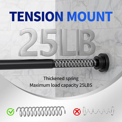 Mcrbeay Shower Curtain Rod, 1" Diameter Heavy Duty Tension Shower Rod | Adjustable 28-74 inch Non Slip No Drill Spring Tension Rod For Bathroom, Shower Stall, No Rust, Bronze