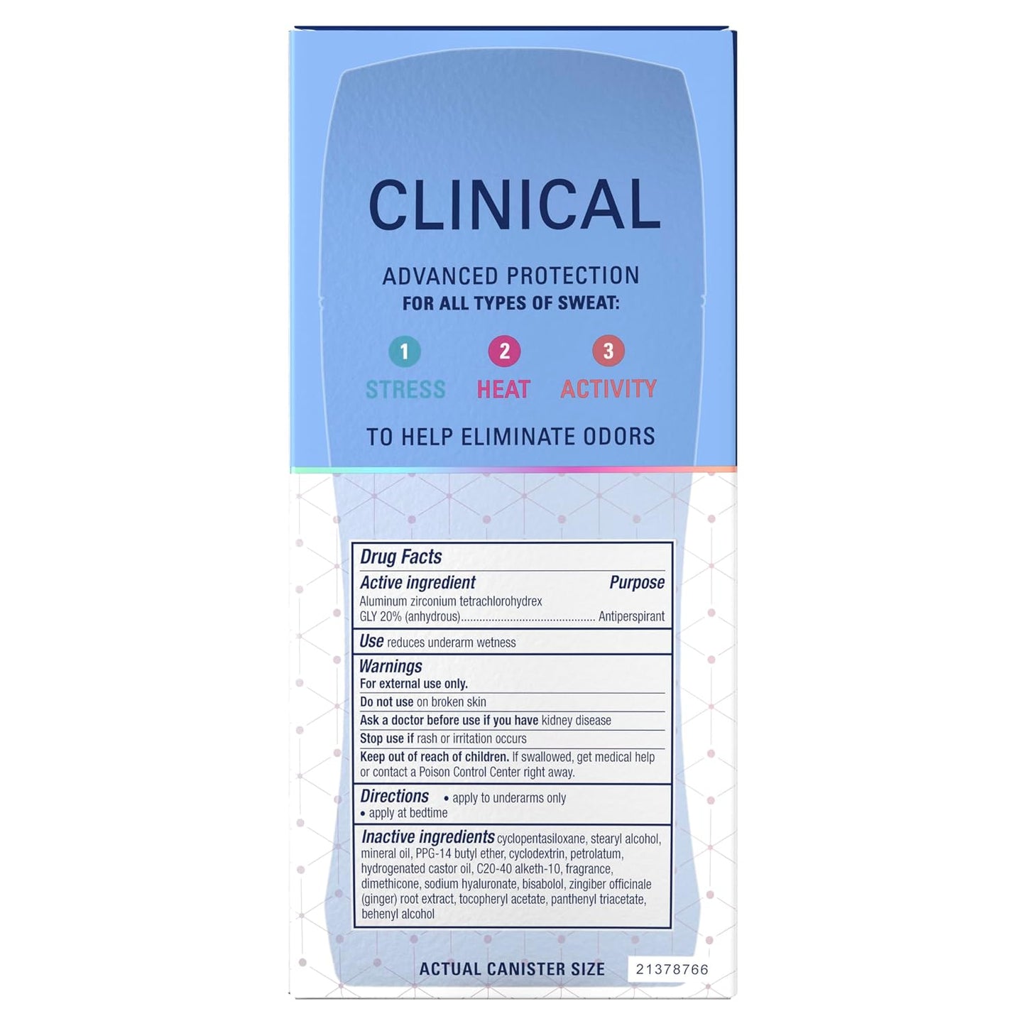 Secret Clinical Strength Invisible Solid Antiperspirant Deodorant for Women, 100HR Sweat & Odor Protection, 3X Stress Protection with Hyaluronic Acid, PH Balanced, Completely Clean Scent, 2.6 oz