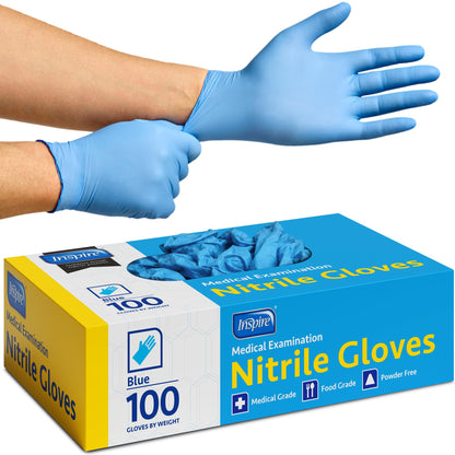Inspire Black Nitrile Disposable Gloves | 4.5 Nitrile Disposable Safety Medical Cooking Cleaning Gloves