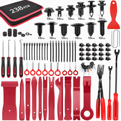 GOOACC 240PCS Bumper Retainer Clips Car Plastic Rivets Fasteners Push Retainer Kit 12 Popular Sizes Auto Push Pin Rivets Set -Door Trim Panel Fender Clips for GM Ford Toyota Honda Chrysler