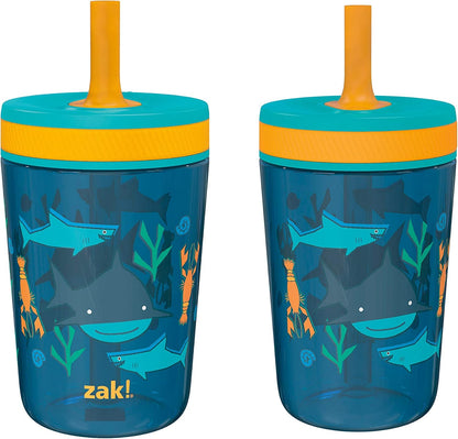 Zak Designs Sesame Street Kelso Toddler Tumblers For Travel or At Home, 15oz 2-Pack Durable Plastic Sippy Cups With Leak-Proof Design is Perfect For Kids (Elmo and Cookie Monster)
