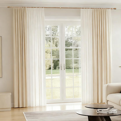 Curtain Rods 30-60 Inch, Adjustable Black Curtain Rods for Windows 2 Pack | 5/8" Diameter for 30-54 Inch Windows, Spliced Window Treatment Rod with Brackets, Long Small Rod for Bedroom, Living Room