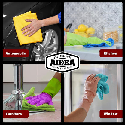 AIDEA Microfiber Cleaning Cloth-50PK, Microfiber Towels for Cars, 12×12" | Premium Wash Cloths, Dusting Cloth Cleaning Rags, Absorbent Towels for SUVs, House, Kitchen, Window, Cleaning Supplies