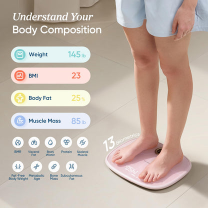 Etekcity Smart Scale for Body Weight, Body Fat and BMI, FSA Eligible | HSA Eligible, Bathroom Scale with Muscle Mass, Accurate Bluetooth App Sync, LED Display and Tempered Glass