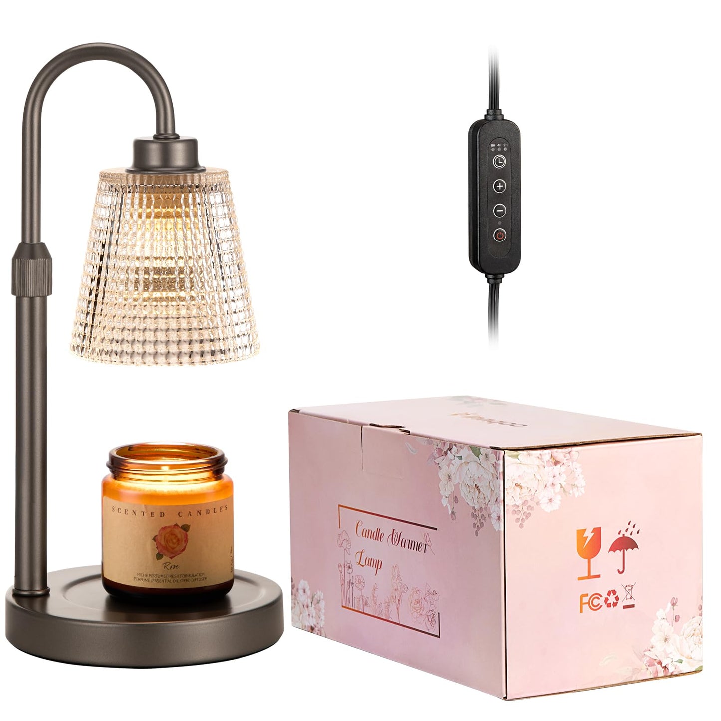 Candle Warmer Lamp with Timer Home Decor Birthday Gifts for Women | Dimmable Candle Warmer for Jar Candles, Height Adjustable Wax Melts Warmer,Room Decor House Warming Gifts New