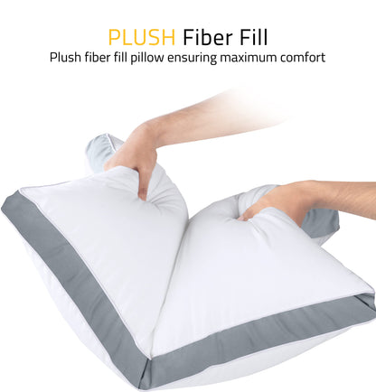 Utopia Bedding Gusset Bed Pillow, Hotel Pillows Queen Size Set of 2, White | Cotton Blended Down alternative pillows for sleeping, soft fluffy cooling comfort for Back, side & stomach sleepers, 2 pack