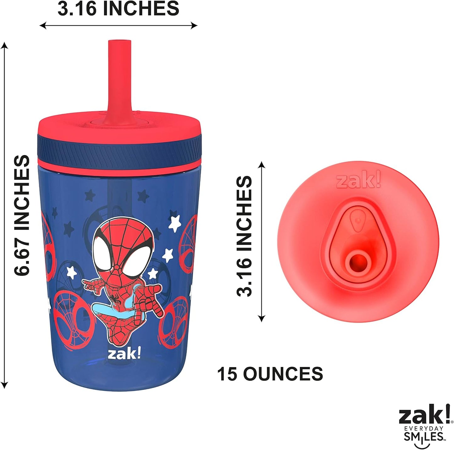 Zak Designs Sesame Street Kelso Toddler Tumblers For Travel or At Home, 15oz 2-Pack Durable Plastic Sippy Cups With Leak-Proof Design is Perfect For Kids (Elmo and Cookie Monster)
