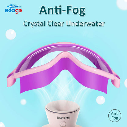 Seago Swim Goggles 2 Pack Anti-Fog Anti-UV Wide View Swimming Goggles for Kids 3-14