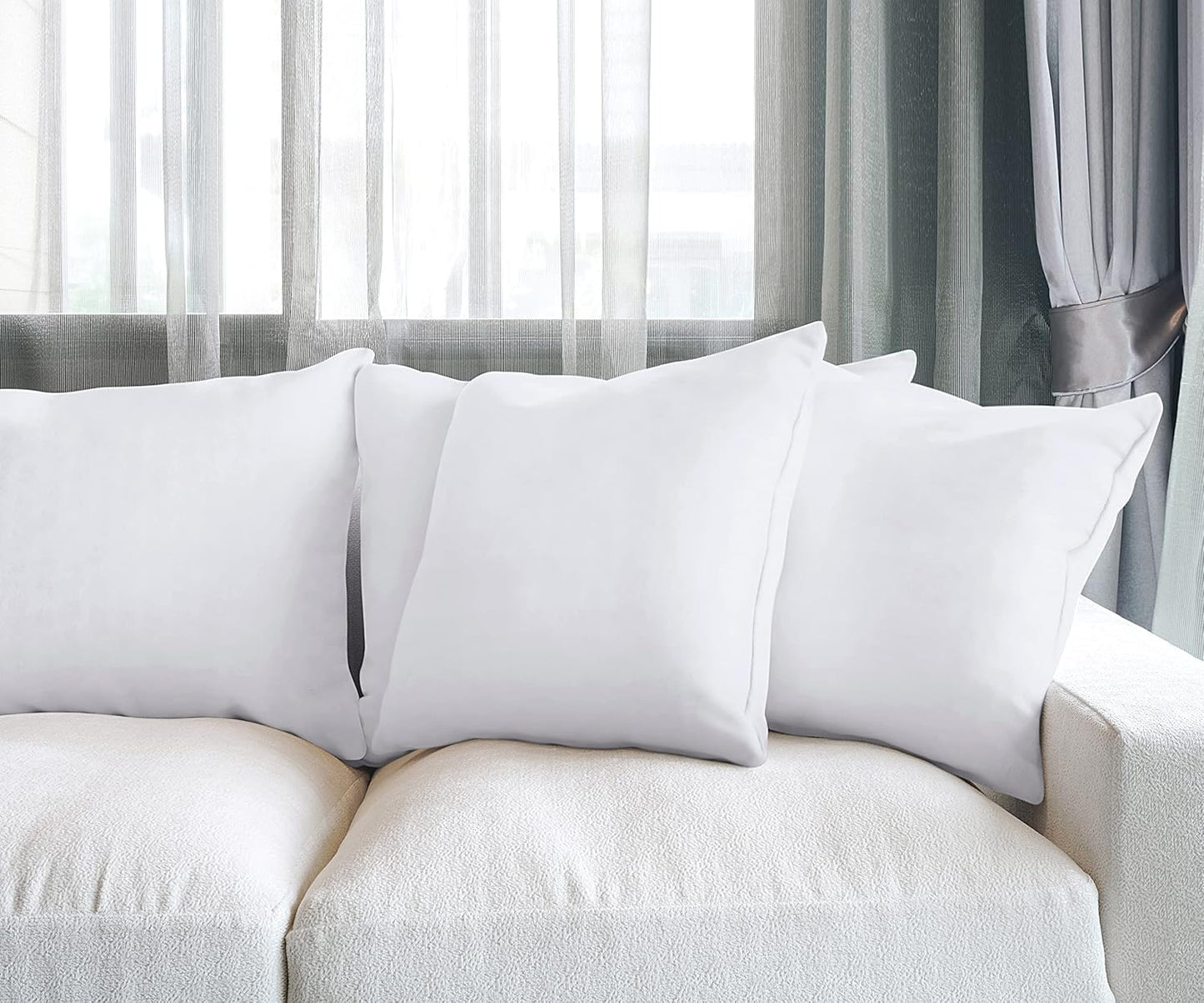 Utopia Bedding Throw Pillows, Decorative 18x18 Pillow Inserts, Set of 4 | Down alternative pillow insert with plush fluffy fill for beds sofas couches and chairs. Suitable for indoor outdoor use.
