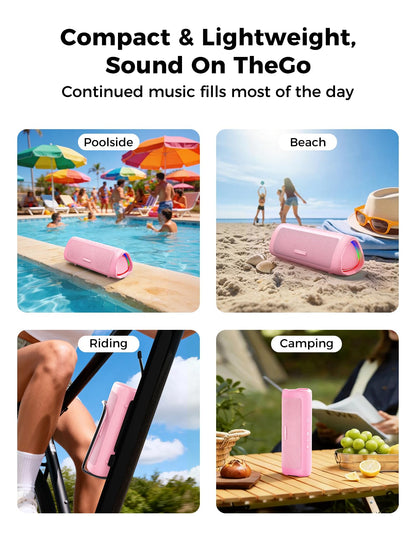 Bluetooth Speaker, 20W HD Sound, Portable Wireless, IPX5 Waterproof, Up to 24H Playtime, TWS Pairing, for Home/Party/Outdoor/Camping/Beach Essentials, Electronic Gadgets, Birthday Gift (Black)