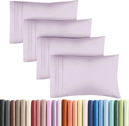 King Pillow Cases Set of 2 - Ultra Soft Cozy Pillowcase Covers - White | Hotel Quality, Comfortable Bedding for Women, Men, Kids & Teens, Machine Washable Pillow Protectors, 2 Piece Set, King Size