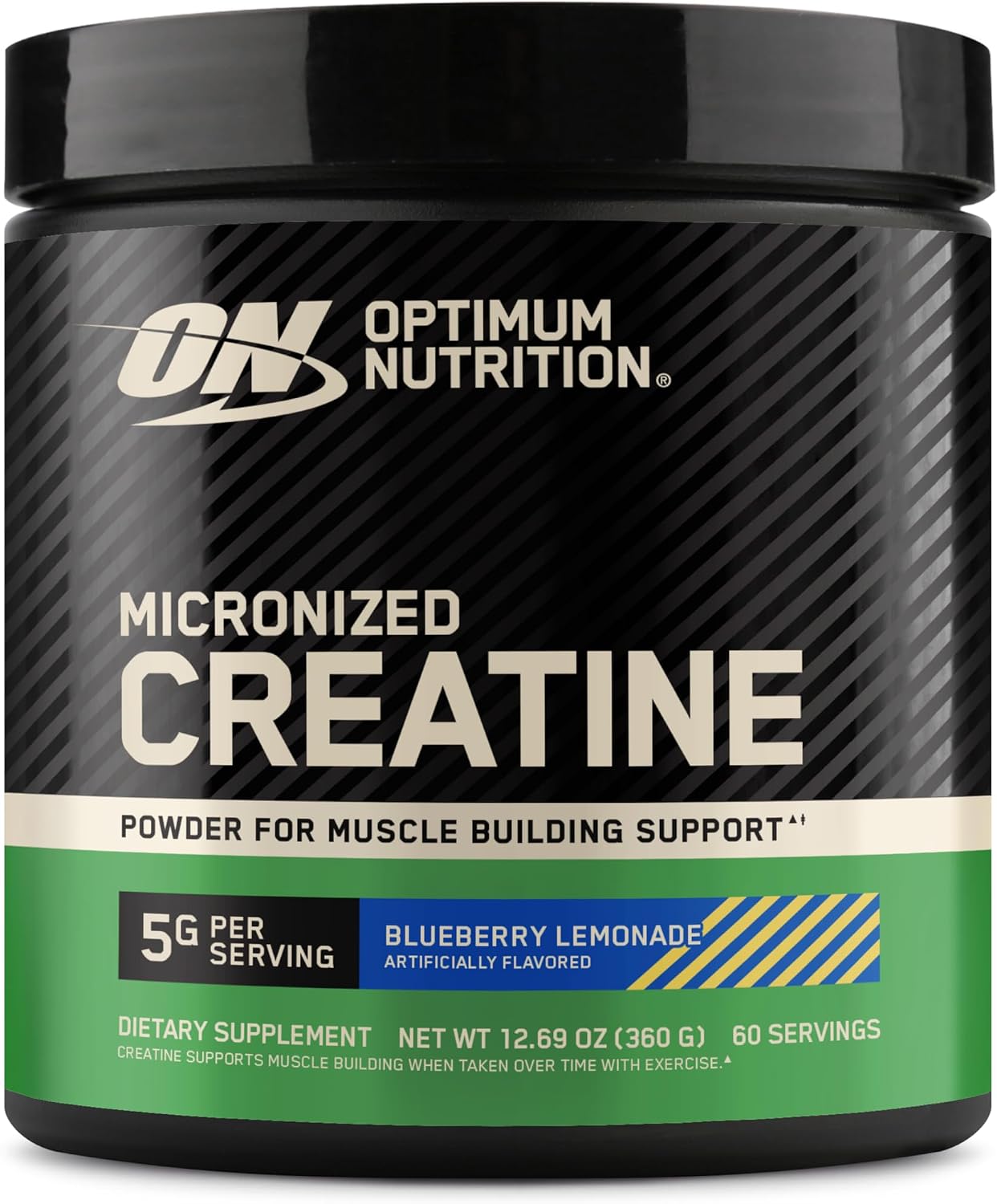 Optimum Nutrition Creatine, Micronized Creatine Monohydrate Powder, Supports Strength & Recovery, Banned Substance Tested, Unflavored, 5g per Serving, 60 Servings | 5g Micronized Creatine Monohydrate Powder Per Serving, Supports Muscle Strength & Power, E