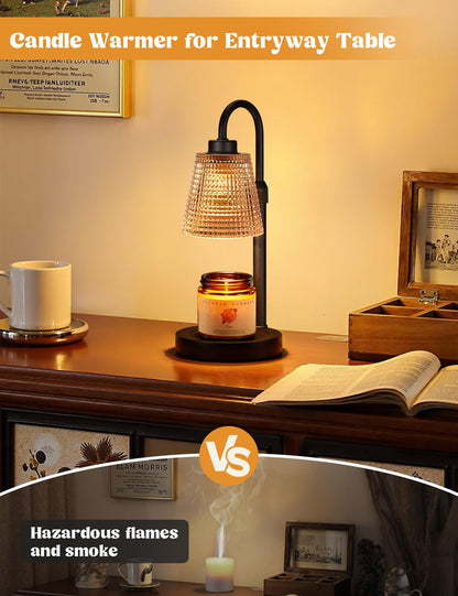 Candle Warmer Lamp with Timer Home Decor Birthday Gifts for Women | Dimmable Candle Warmer for Jar Candles, Height Adjustable Wax Melts Warmer,Room Decor House Warming Gifts New
