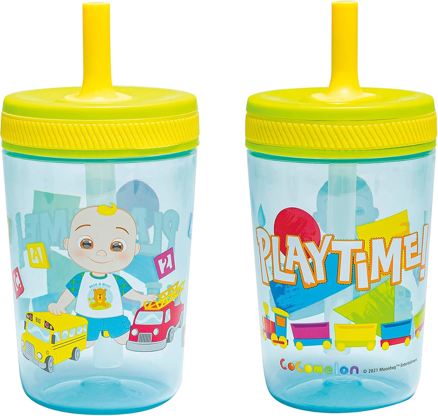 Zak Designs Sesame Street Kelso Toddler Tumblers For Travel or At Home, 15oz 2-Pack Durable Plastic Sippy Cups With Leak-Proof Design is Perfect For Kids (Elmo and Cookie Monster)