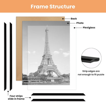 upsimples 12x16 Poster Frame, Easy Slide-In Assembly, Black, 3 Pack | Gallery Wall 12 x 16 Picture Frames Set for Family, Wedding, Christmas, Easy to Change Photos