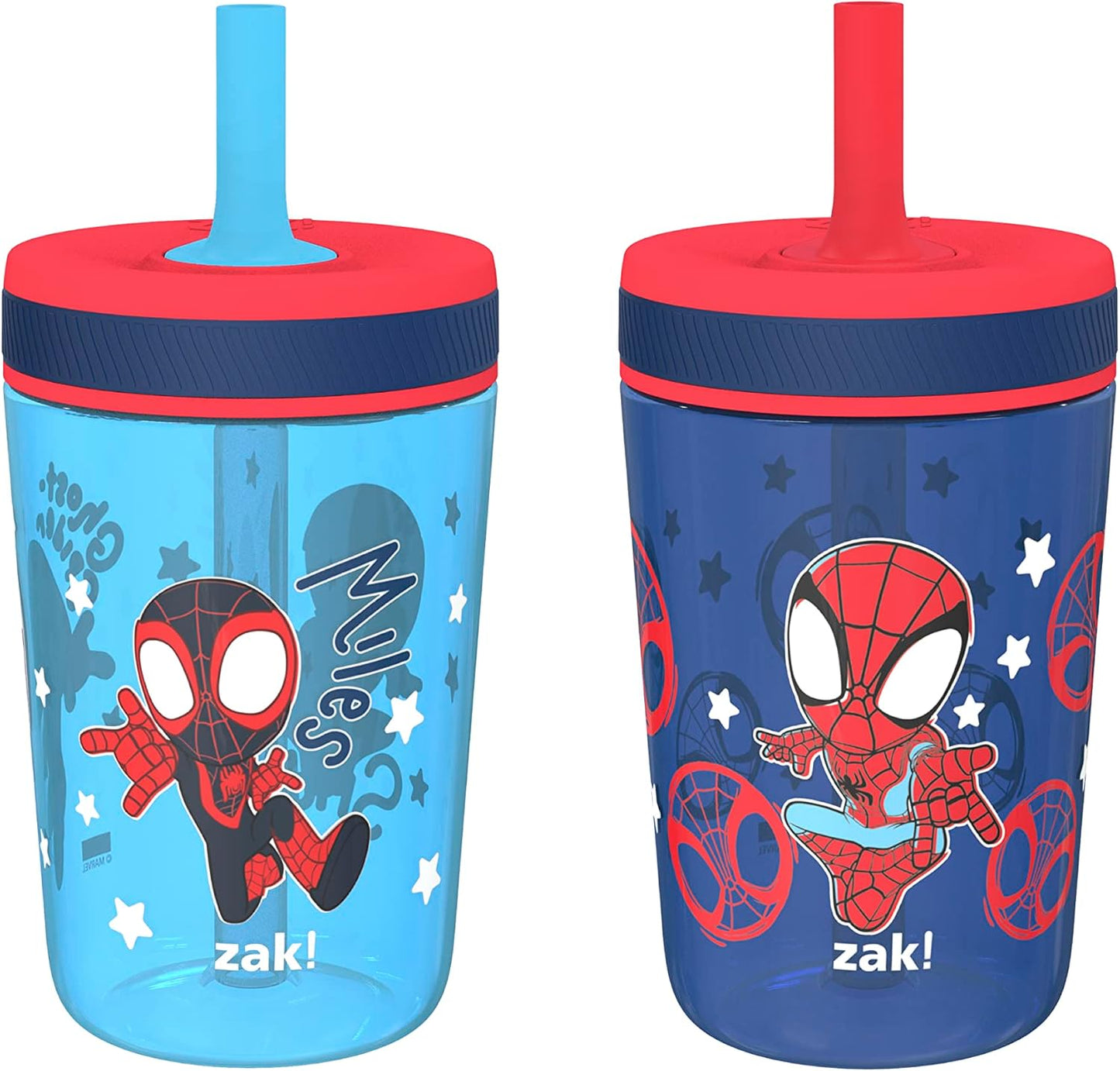 Zak Designs Sesame Street Kelso Toddler Tumblers For Travel or At Home, 15oz 2-Pack Durable Plastic Sippy Cups With Leak-Proof Design is Perfect For Kids (Elmo and Cookie Monster)
