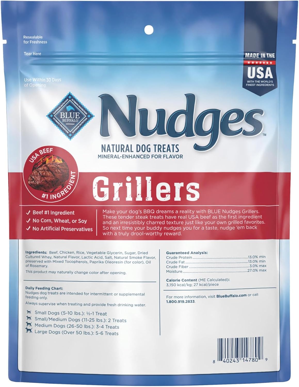 Blue Buffalo Nudges Homestyle Chicken Dog Treats, 16 oz | Real Chicken First, with Peas & Carrots, Made in the USA, No Corn, Wheat, or Soy
