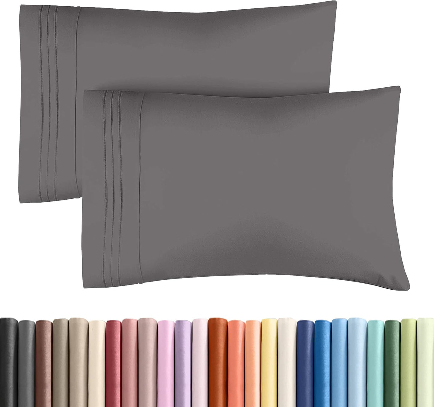 King Pillow Cases Set of 2 - Ultra Soft Cozy Pillowcase Covers - White | Hotel Quality, Comfortable Bedding for Women, Men, Kids & Teens, Machine Washable Pillow Protectors, 2 Piece Set, King Size