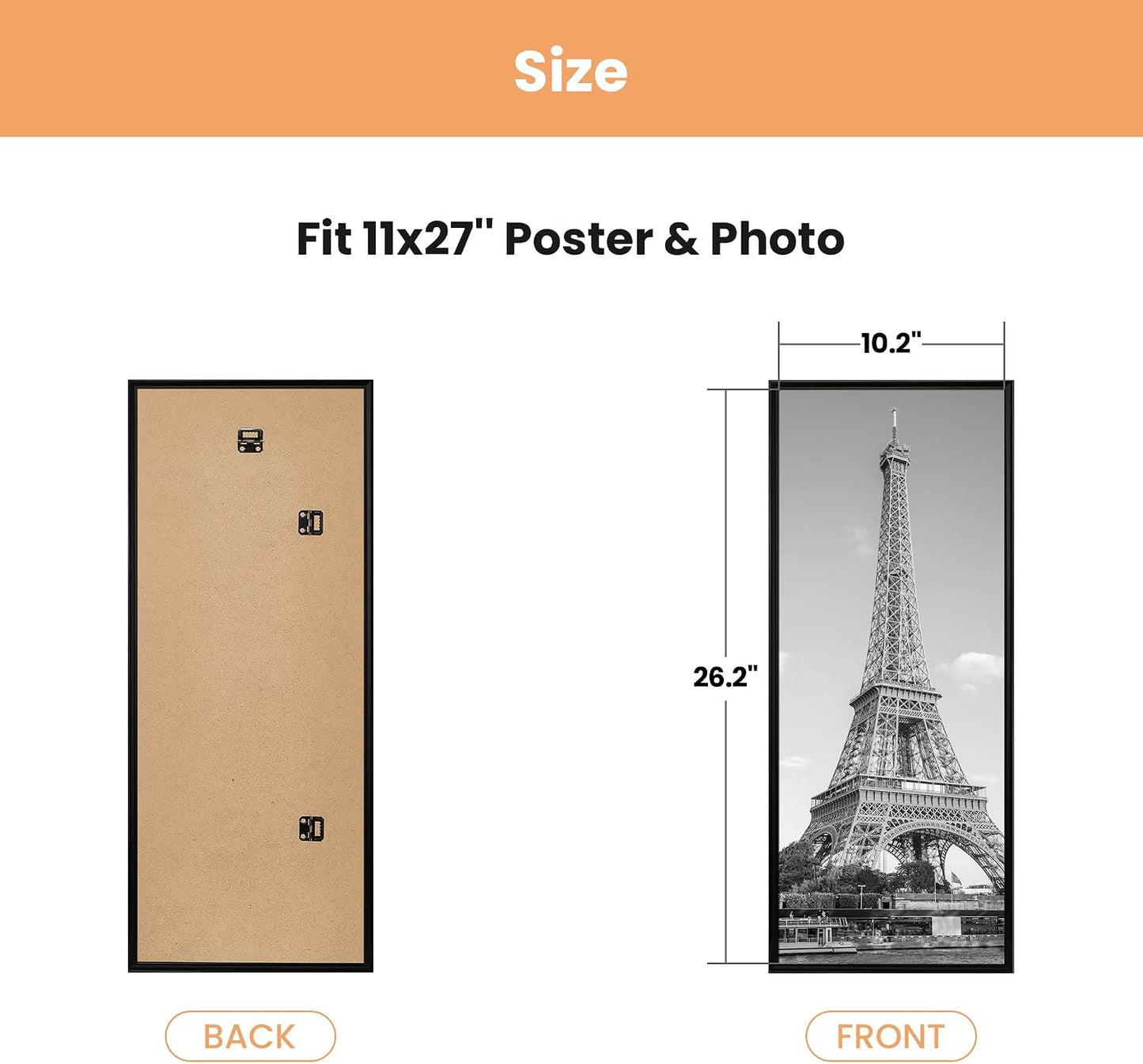 upsimples 12x16 Poster Frame, Easy Slide-In Assembly, Black, 3 Pack | Gallery Wall 12 x 16 Picture Frames Set for Family, Wedding, Christmas, Easy to Change Photos