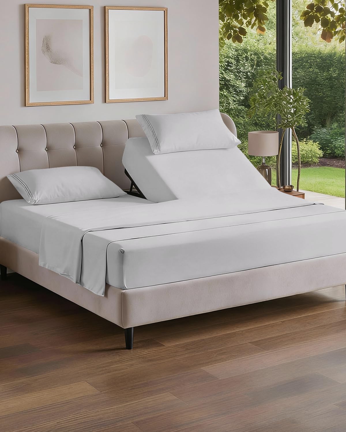 Twin XL 3 Piece Sheet Set - College Dorm Room Essentials - White | Deep Pocket Bed Sheets for Women, Men, Teens & Students, Soft, Cooling, Breathable & Wrinkle Free, Oeko-Tex Bed Sheet Set