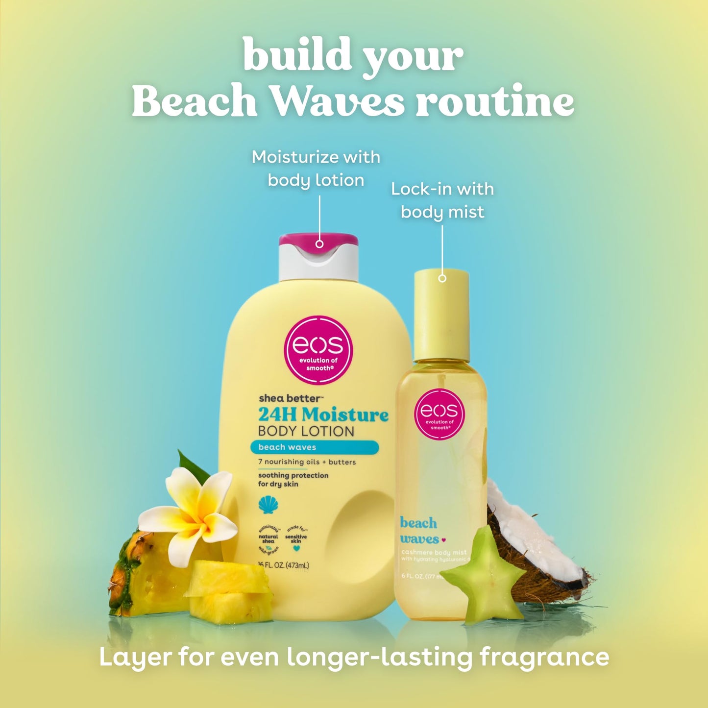 eos Shea Better Body Lotion- Vanilla Cashmere, 24-Hour Moisture, 16 fl oz