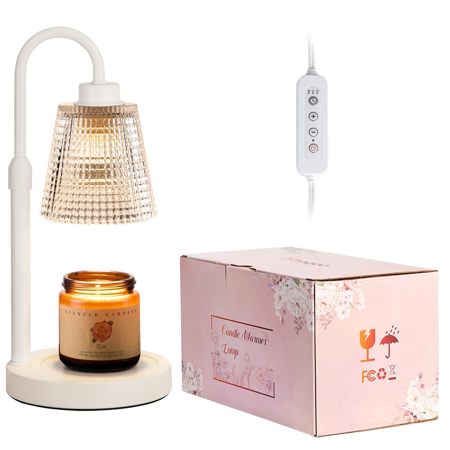Candle Warmer Lamp with Timer Home Decor Birthday Gifts for Women | Dimmable Candle Warmer for Jar Candles, Height Adjustable Wax Melts Warmer,Room Decor House Warming Gifts New