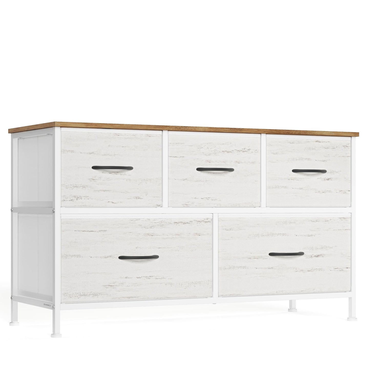 SONGMICS BELLAH Collection - Dresser for Bedroom, Chest of Drawers, Storage Organizer Unit, Closet, Entryway, Steel, 4 Drawers, Modern, Ink Black and Ebony Black ULGS314B01S