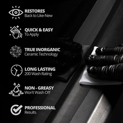 CERAKOTE® Ceramic Trim Coat Kit - Quick Plastic Trim Restorer - Ceramic Coating Guaranteed Restoration to Last Over 200 Washes – A Ceramic Coating, Not a Dressing | Restores faded black plastic trim, ceramic coating rated for 200+ washes, not a dressing,