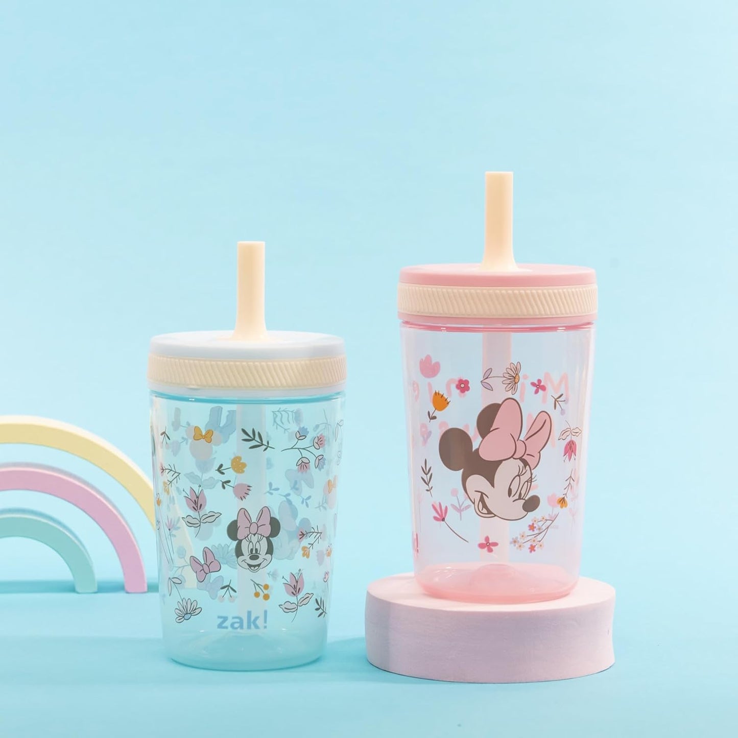 Zak Designs Sesame Street Kelso Toddler Tumblers For Travel or At Home, 15oz 2-Pack Durable Plastic Sippy Cups With Leak-Proof Design is Perfect For Kids (Elmo and Cookie Monster)