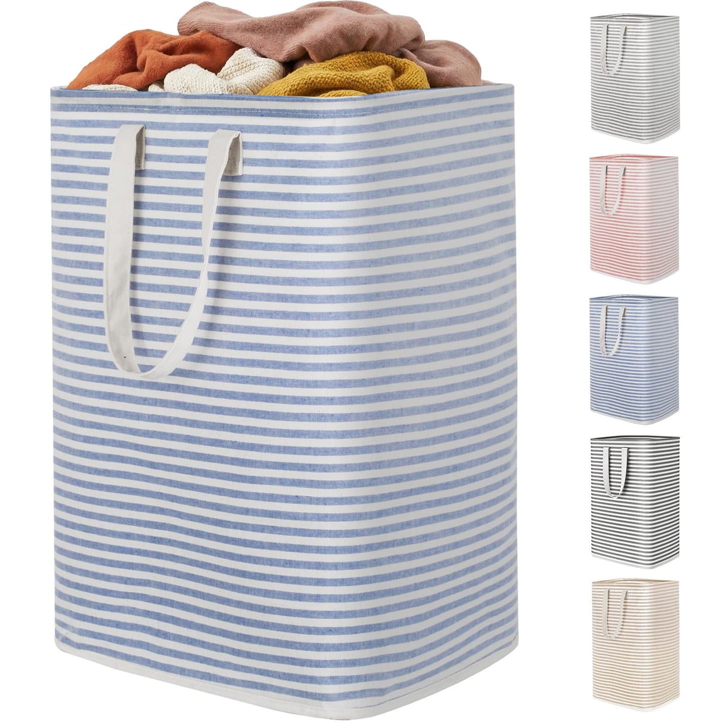 Lifewit 2 Pack Laundry Basket 80L Each, Collapsible Clothes Hamper with Reinforced Handles, Freestanding Waterproof Design for Bedroom and Laundry Room, Grey 160L Total