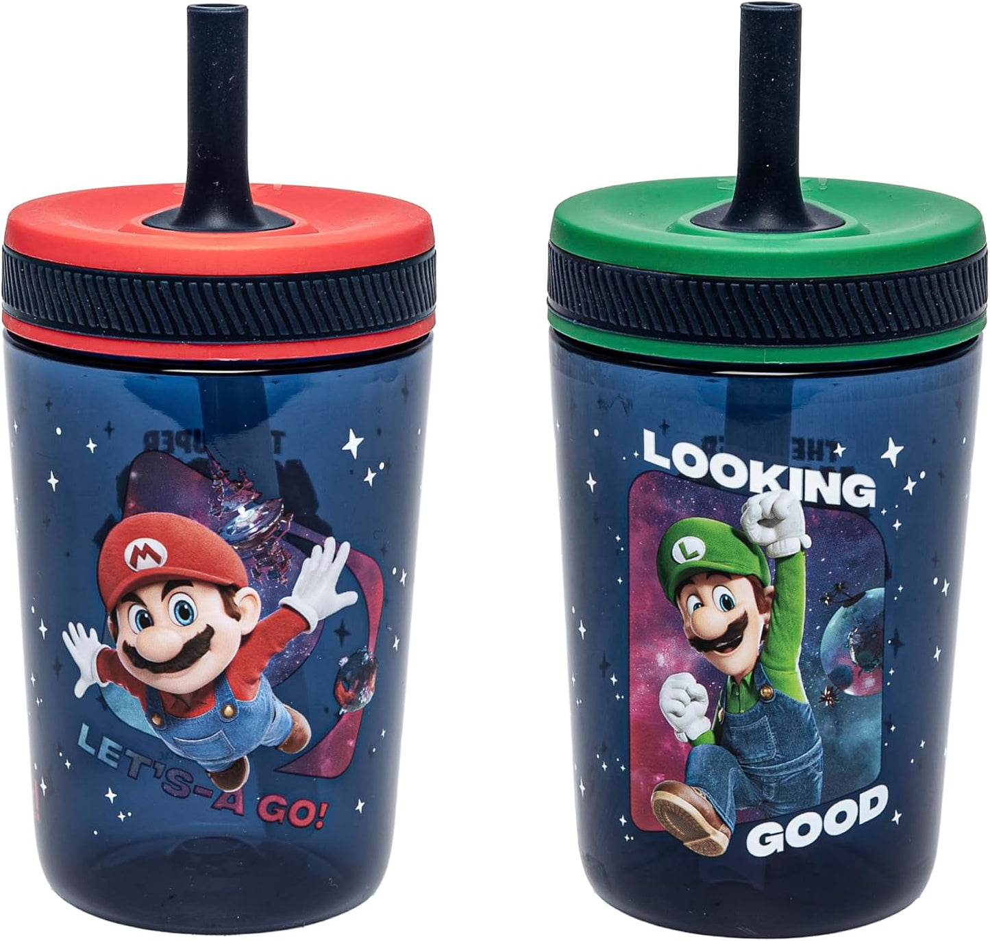 Zak Designs Sesame Street Kelso Toddler Tumblers For Travel or At Home, 15oz 2-Pack Durable Plastic Sippy Cups With Leak-Proof Design is Perfect For Kids (Elmo and Cookie Monster)