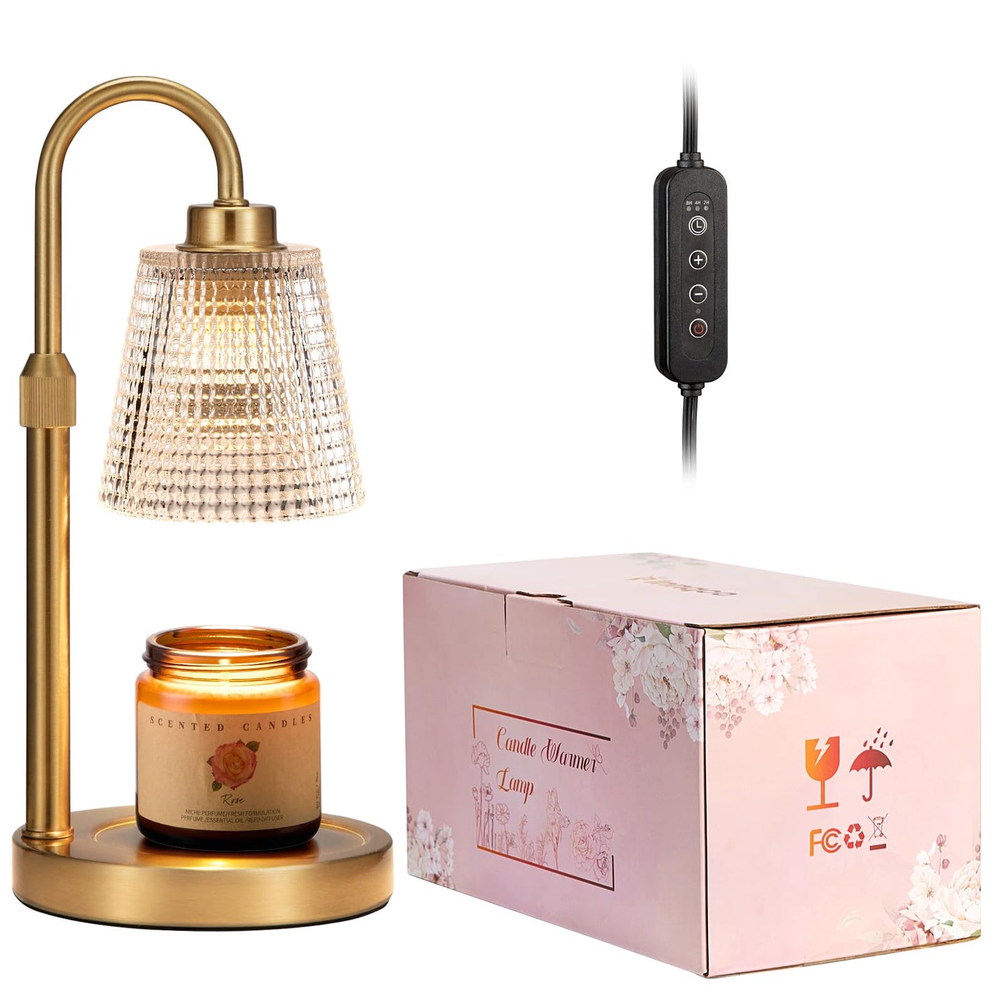 Candle Warmer Lamp with Timer Home Decor Birthday Gifts for Women | Dimmable Candle Warmer for Jar Candles, Height Adjustable Wax Melts Warmer,Room Decor House Warming Gifts New