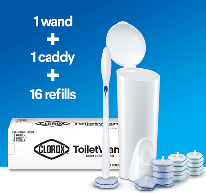 Clorox ToiletWand Toilet Cleaning System, Wand, Caddy and 6 Refill Heads