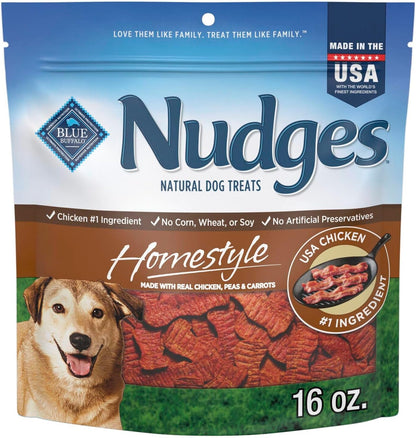 Blue Buffalo Nudges Homestyle Chicken Dog Treats, 16 oz | Real Chicken First, with Peas & Carrots, Made in the USA, No Corn, Wheat, or Soy