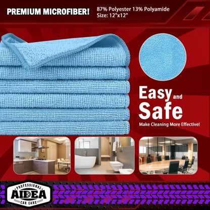 AIDEA Microfiber Cleaning Cloth-50PK, Microfiber Towels for Cars, 12×12" | Premium Wash Cloths, Dusting Cloth Cleaning Rags, Absorbent Towels for SUVs, House, Kitchen, Window, Cleaning Supplies