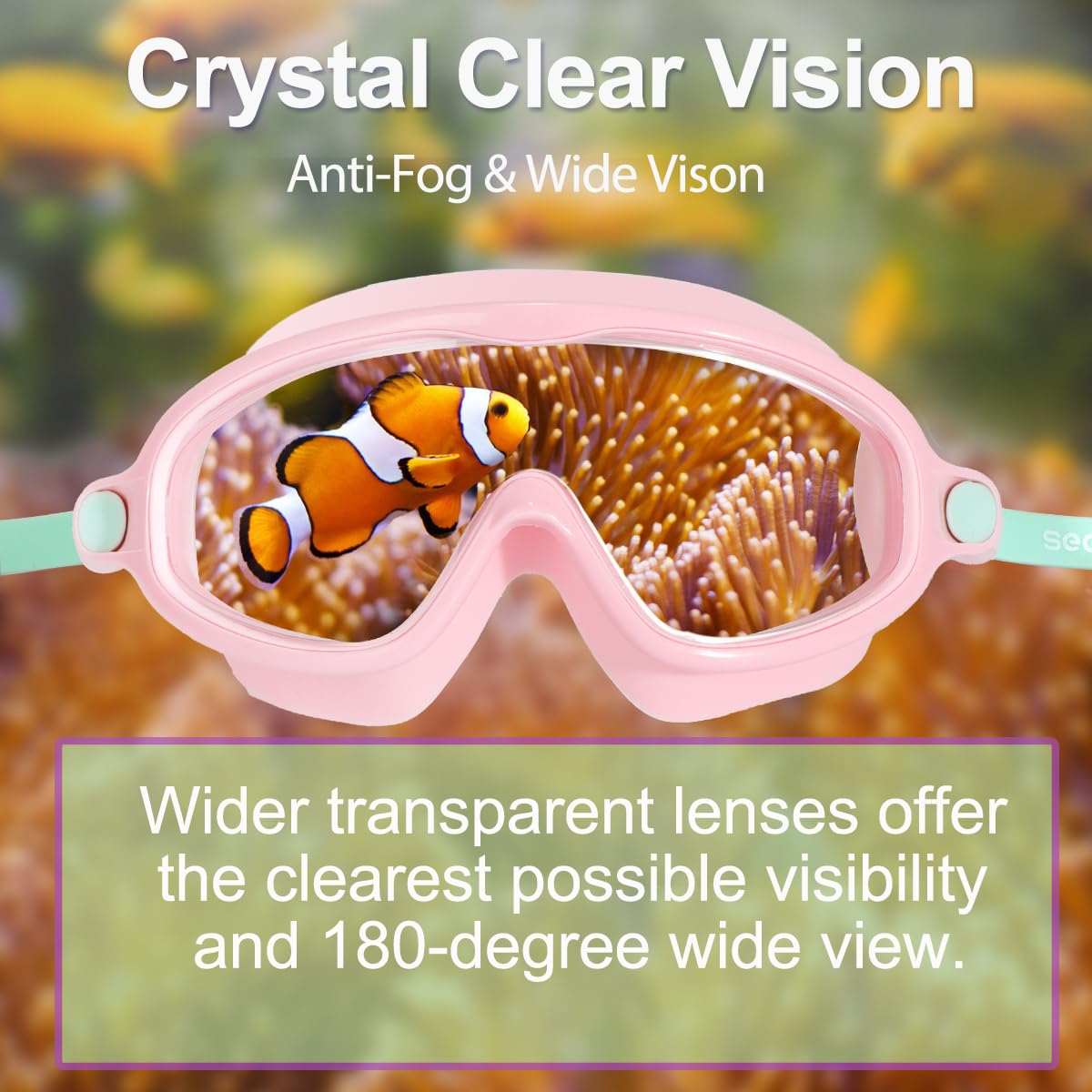 Seago Swim Goggles 2 Pack Anti-Fog Anti-UV Wide View Swimming Goggles for Kids 3-14