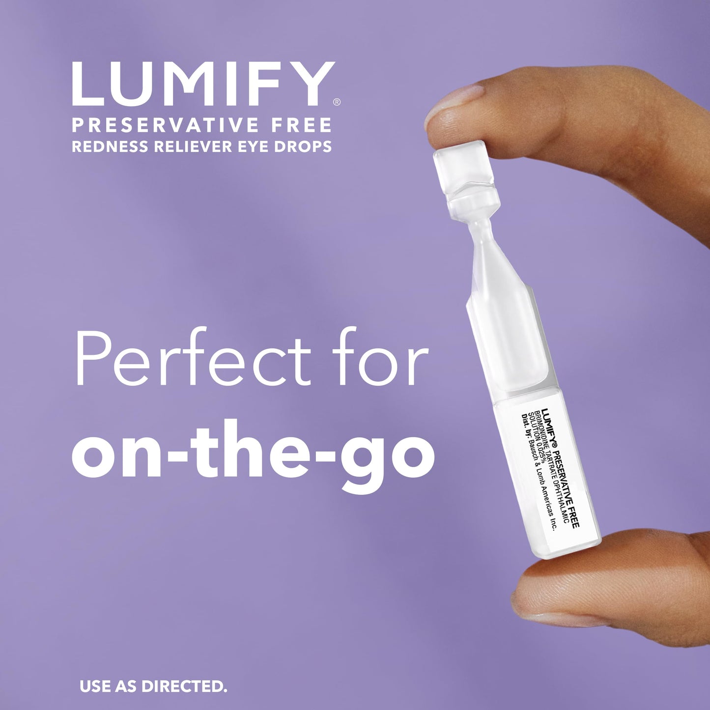 Lumify Redness Relief Eye Drops, Whiter & Brighter Looking Eyes, 0.25 oz | Works in 1 minute, lasts up to 8 hours, For Whiter & Brighter Looking Eyes, 1 bottle