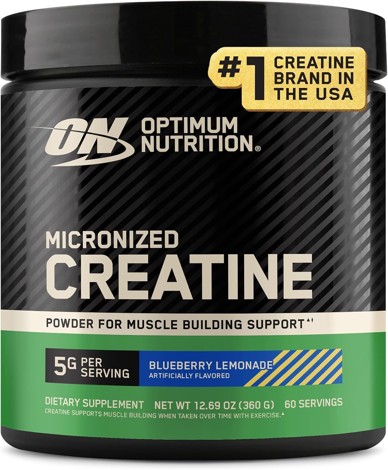 Optimum Nutrition Creatine, Micronized Creatine Monohydrate Powder, Supports Strength & Recovery, Banned Substance Tested, Unflavored, 5g per Serving, 60 Servings | 5g Micronized Creatine Monohydrate Powder Per Serving, Supports Muscle Strength & Power, E
