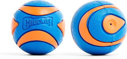 Chuckit! Ultra Ball Dog Toy, Durable Rubber, Medium 2.5-in, 2 Pack | Made from Durable Rubber with an Extra-Thick Core, This Bouncy Fetch Ball Floats in Water for Lasting Games of Fetch