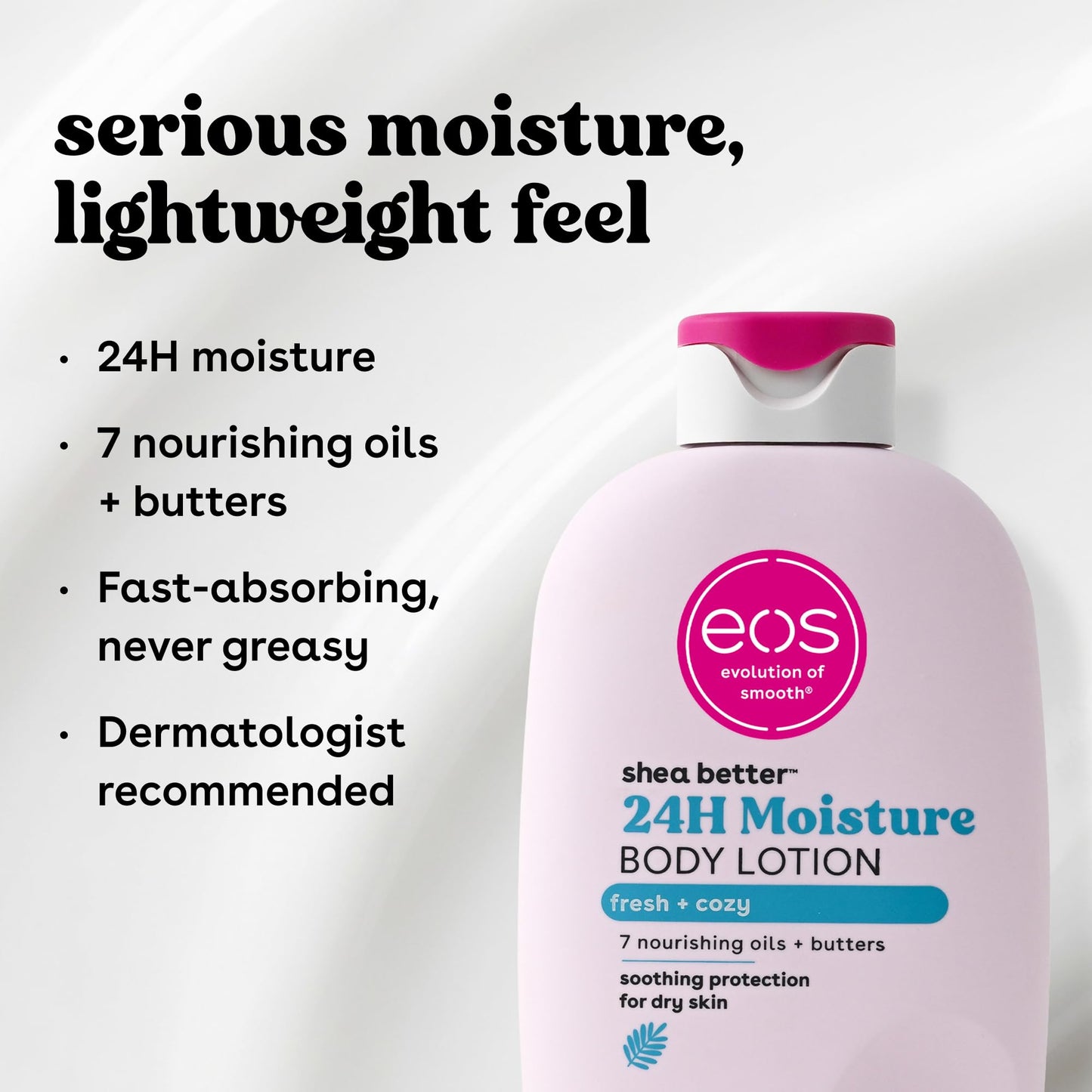 eos Shea Better Body Lotion- Vanilla Cashmere, 24-Hour Moisture, 16 fl oz