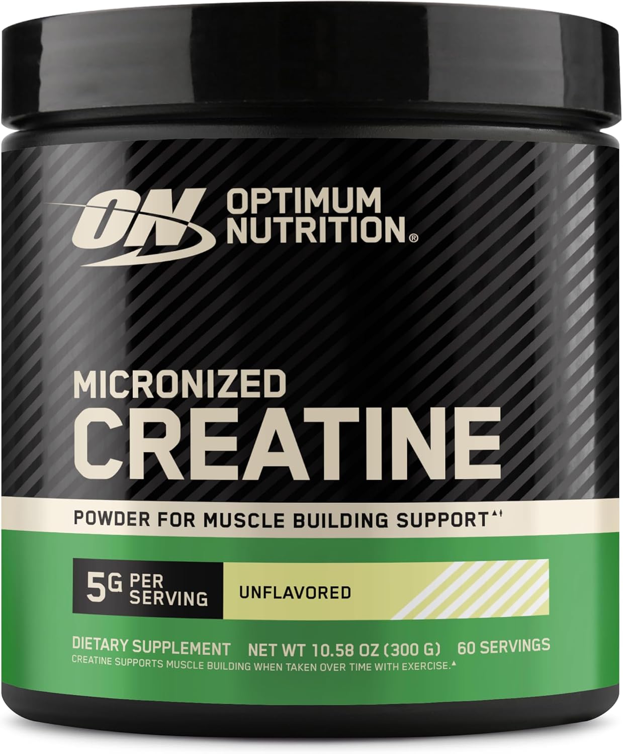 Optimum Nutrition Creatine, Micronized Creatine Monohydrate Powder, Supports Strength & Recovery, Banned Substance Tested, Unflavored, 5g per Serving, 60 Servings | 5g Micronized Creatine Monohydrate Powder Per Serving, Supports Muscle Strength & Power, E