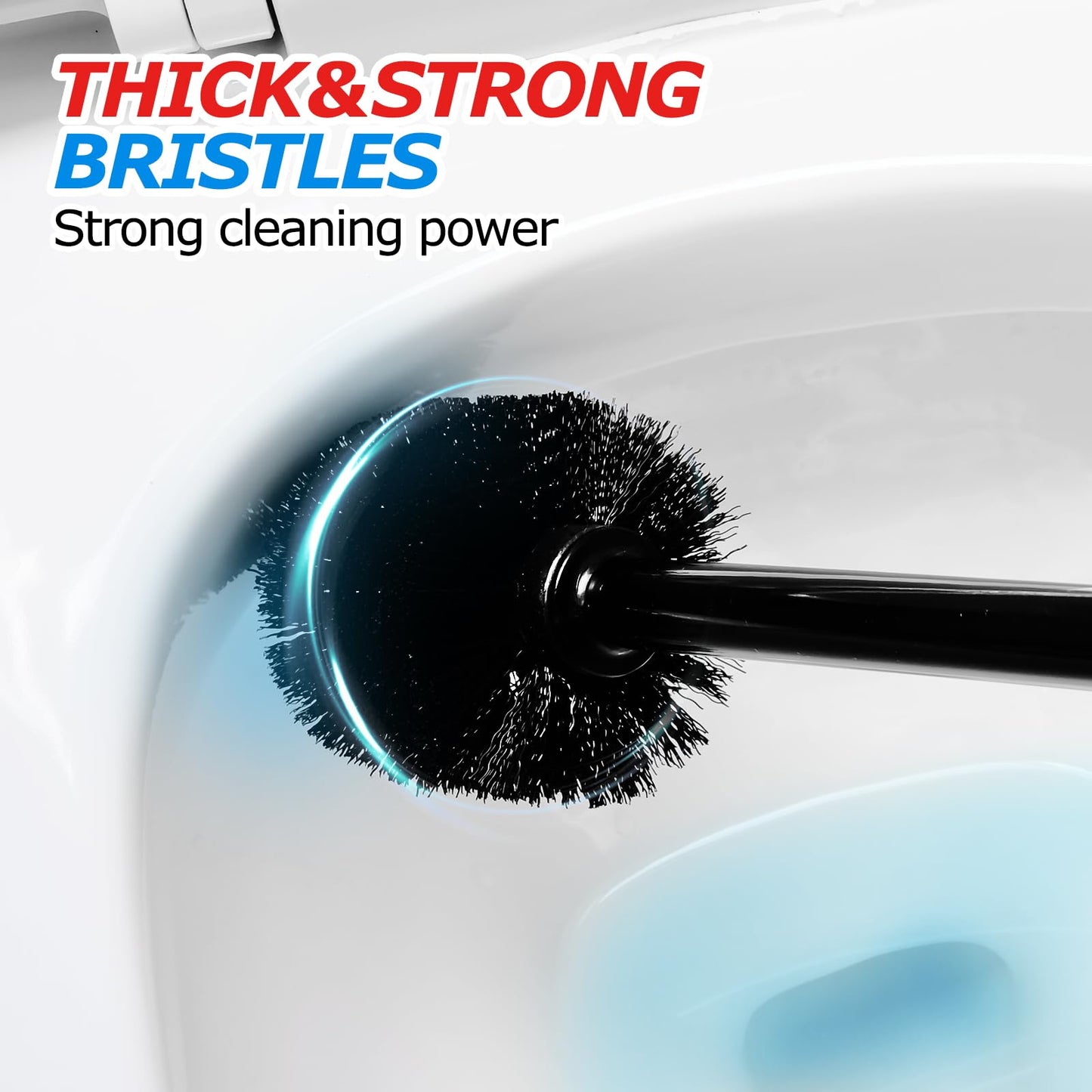 FORASTO 2in1 Toilet Brush and Plunger Set - Bathroom Bowl Holder Combo | 21" Extended, Apartment Must Haves, Accessories Decor, Essentials, New Home Storage, Scrubbing Tools, Washing Supplies, Black