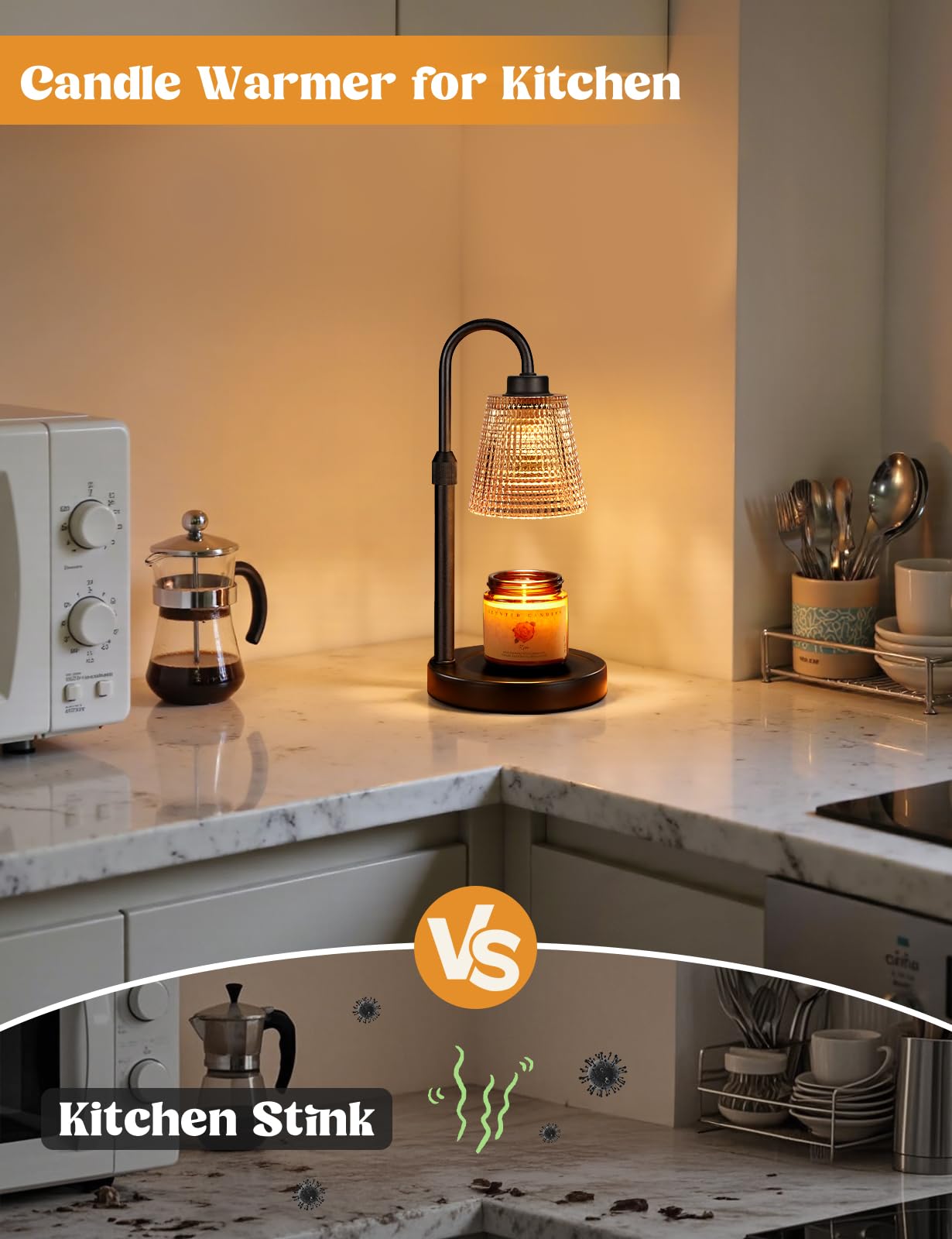 Candle Warmer Lamp with Timer Home Decor Birthday Gifts for Women | Dimmable Candle Warmer for Jar Candles, Height Adjustable Wax Melts Warmer,Room Decor House Warming Gifts New