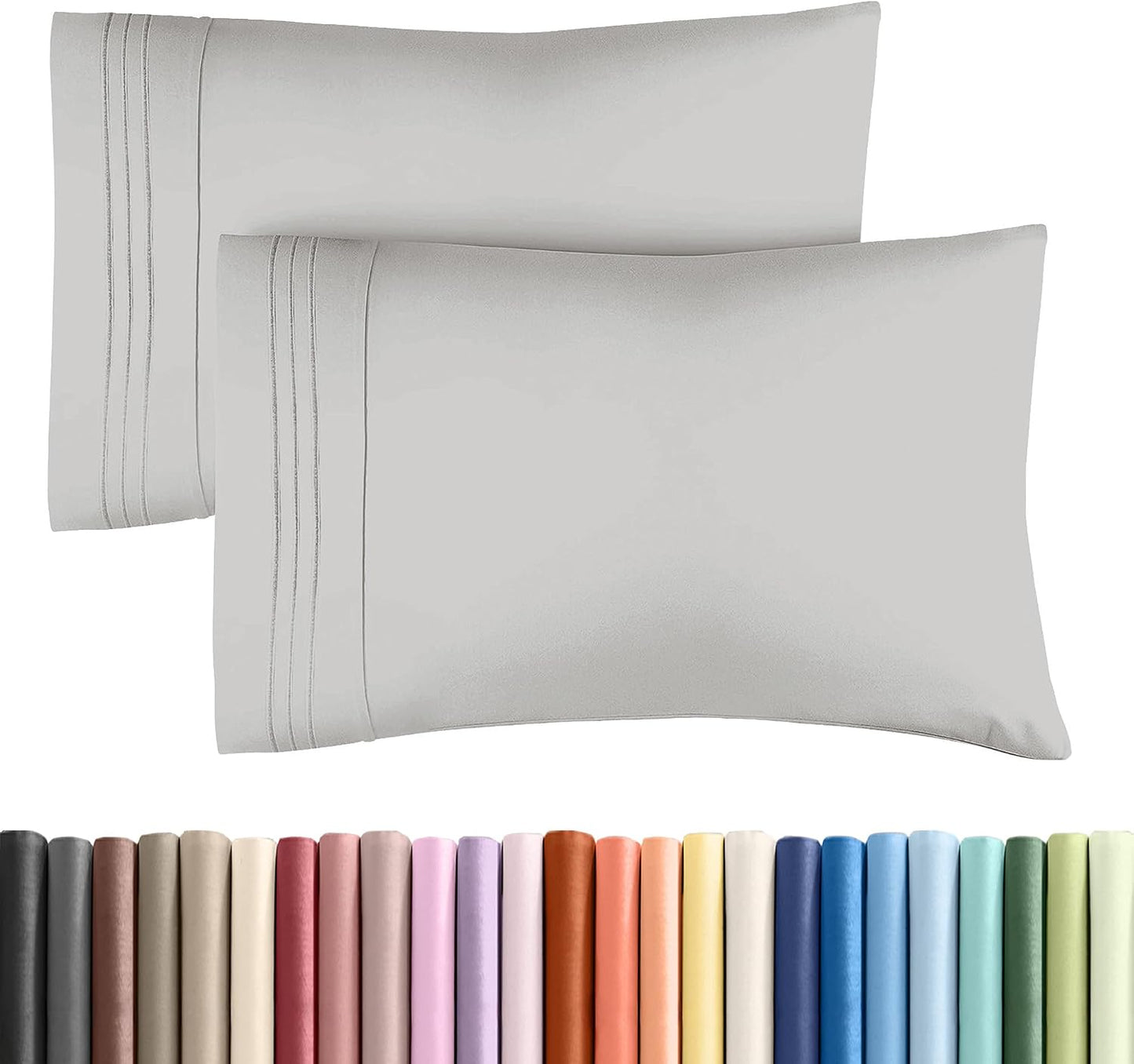 King Pillow Cases Set of 2 - Ultra Soft Cozy Pillowcase Covers - White | Hotel Quality, Comfortable Bedding for Women, Men, Kids & Teens, Machine Washable Pillow Protectors, 2 Piece Set, King Size