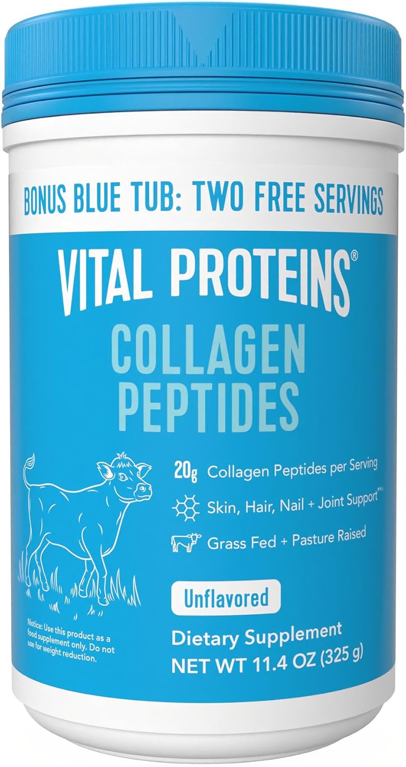 Vital Proteins Collagen Peptides Powder, Unflavored, 9.33oz | Grass-Fed Collagen Peptides, Supports Hair Skin & Nails, Bones & Joints, 13 Servings