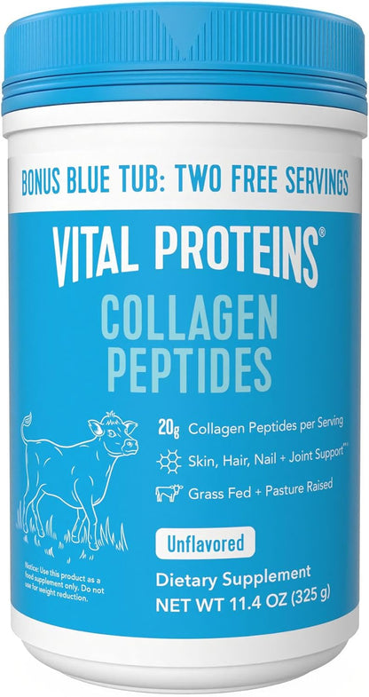 Vital Proteins Collagen Peptides Powder, Unflavored, 9.33oz | Grass-Fed Collagen Peptides, Supports Hair Skin & Nails, Bones & Joints, 13 Servings